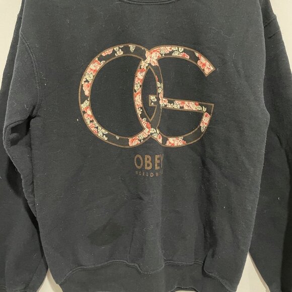 Obey Black Pullover with logo design Size S - Picture 3 of 7